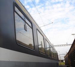 Distant view of sensor outside train